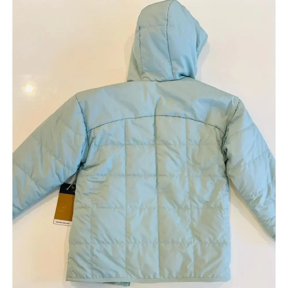 $160 The North Face Reversible Shasta Short Parka Jacket Girls XS(6) Muted Pine